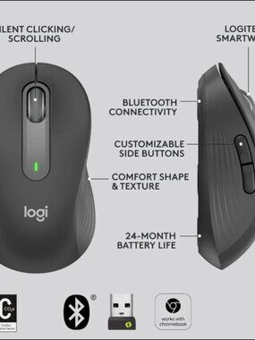 Logitech M650L Grey Wireless Bluetooth Mouse